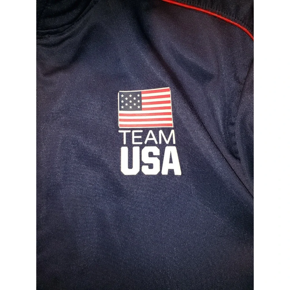 US Olympic Committe Team Apparel Jacket Mens Small Blue Zip